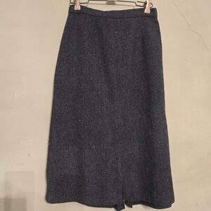 Elegant Dark Blue Midi Skirt. Vintage.